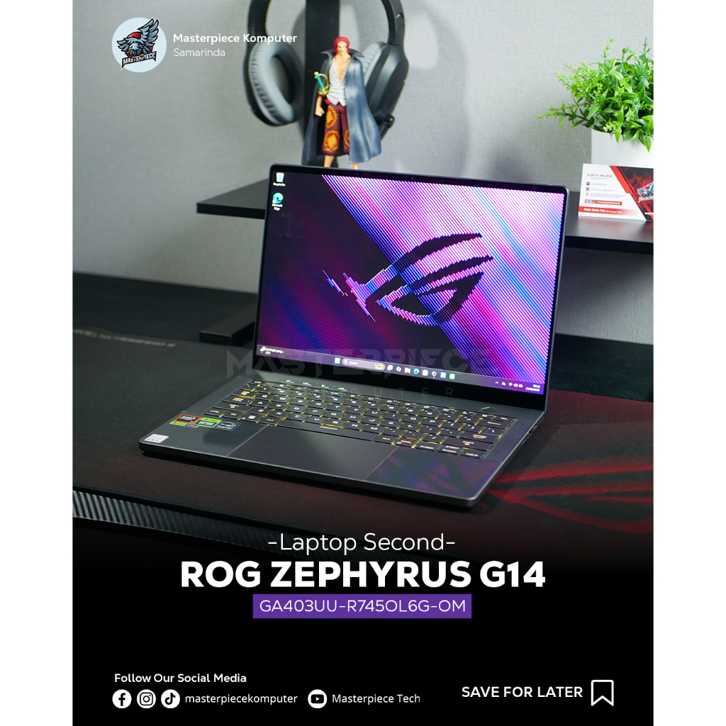 (SECOND) ASUS ROG ZEPHYRUS G14 GA403UU-R745OL6G-OM AMD Ryzen 7 8845HS RTX4050 14" 3K OLED 120Hz 16GB