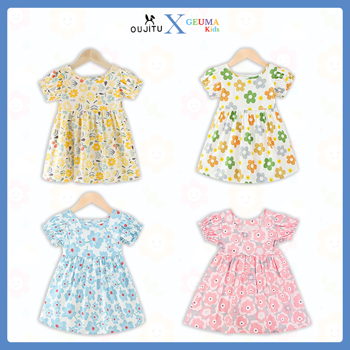 Dress Anak Perempuan Import Bahan Katun Premium Adem Lembut Menyerap Keringat by Oujitu