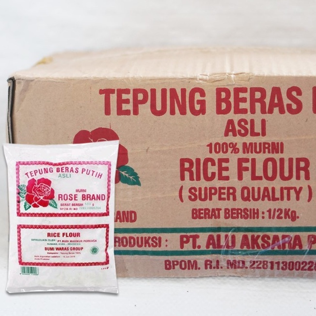 

ROSE BRAND TEPUNG BERAS PUTIH KEMASAN 500 GRAM PER KARTON