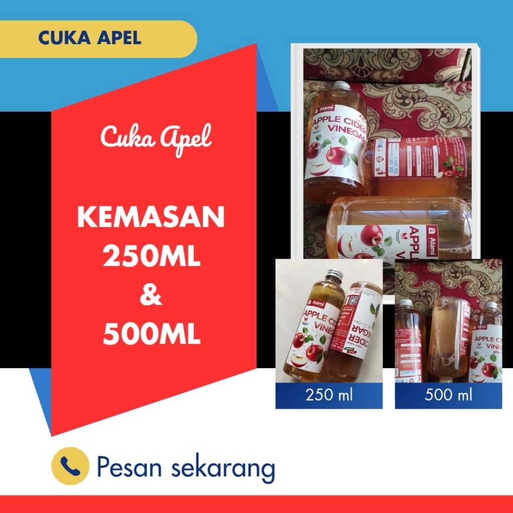 

Cuka Apel 500ml Organik With The Mother | Cuka Apel 250ml Organik Diet Alami