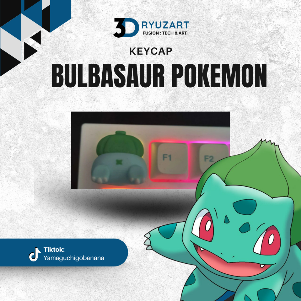 Keycap Bulbasaur Pokemon Lucu/keycap pokemon/keycap anime character
