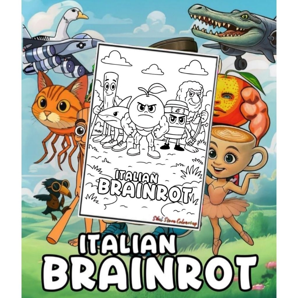 

Kertas Mewarnai Gambar Animals Italian Brainrot isi 20 Lembar Gambar / Kertas Gambar Tebal / Kertas Mewarnai / Brainrot