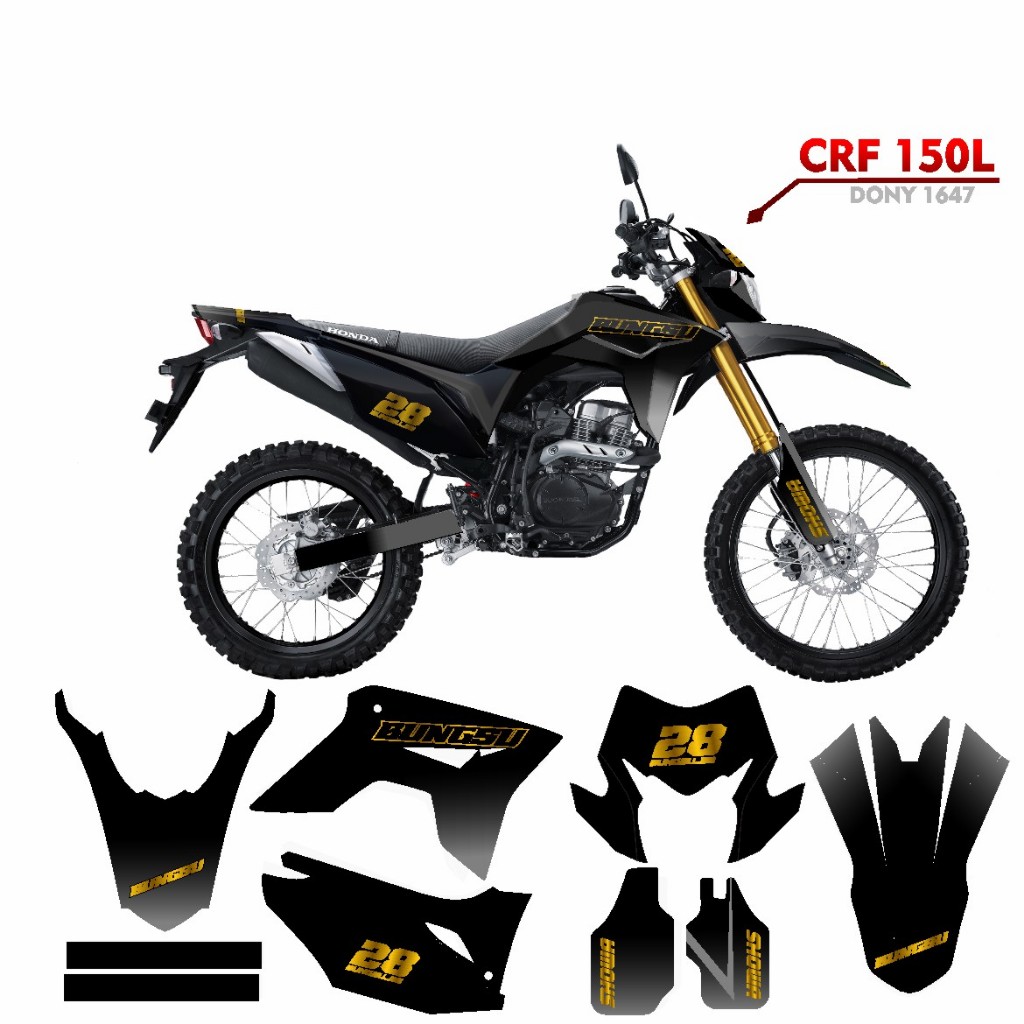 decal  crf 150l hitam gold