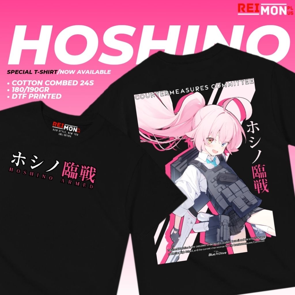 T-Shirt / Kaos Baju Game Takanashi Hoshino Armed Blue Archive