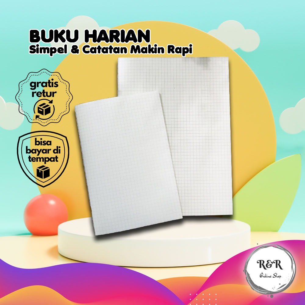 

Buku Catatan Harian Kotak-Kotak Multifungsi Anti Berantakan Rapi Notebook Kotak Simpel Buku Tulis Grid Style