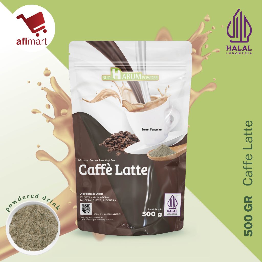 

Budi Harum Caffe Latte 500gr / Minuman Serbuk rasa Kopi Susu