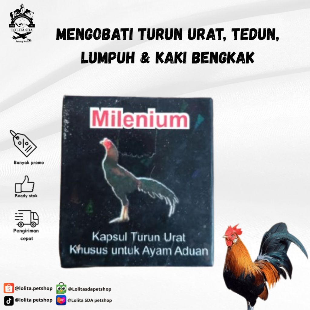 Milenium Obat Ayam Turun Urat - Kapsul Turun Urat Ayam