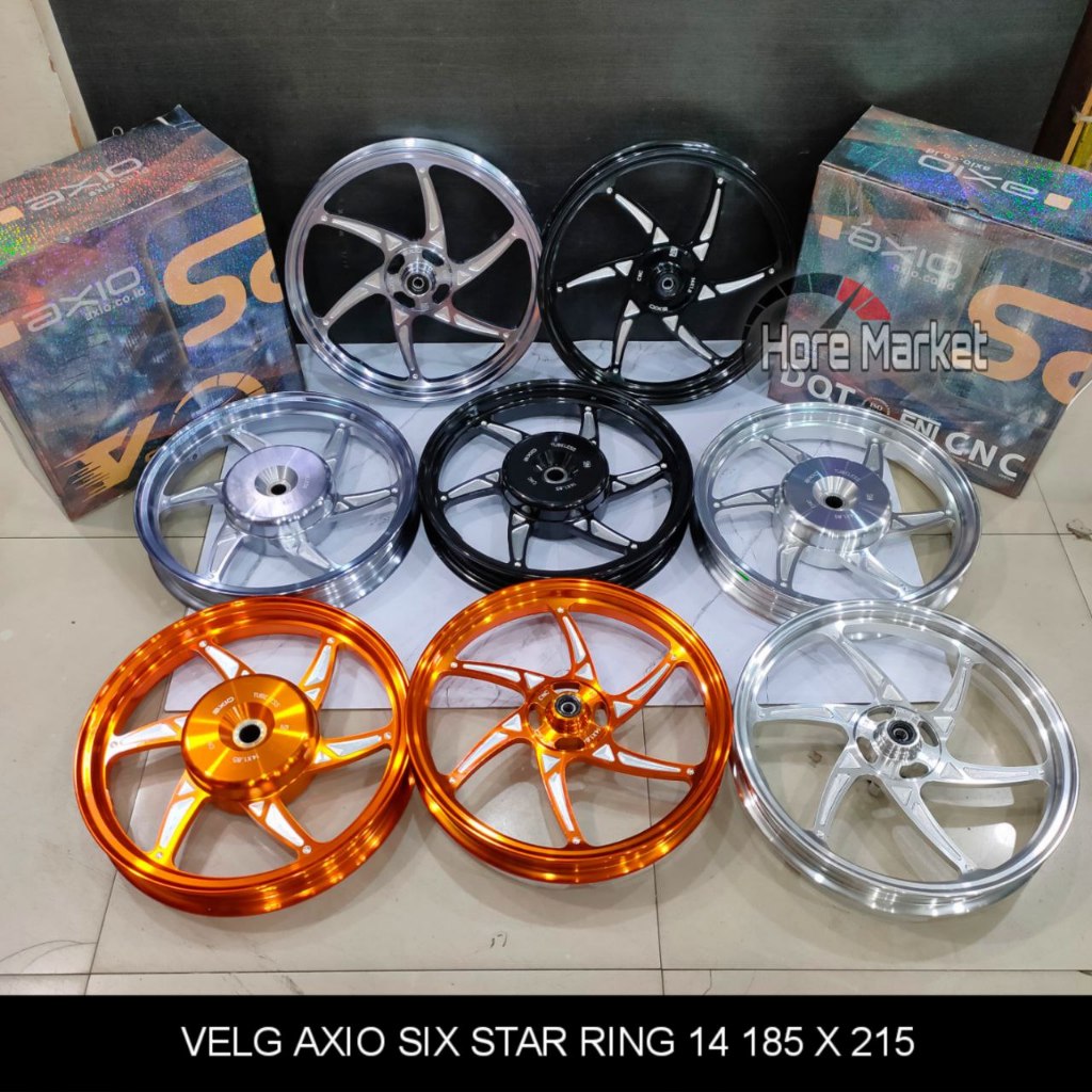 VELG AXIO SIX STAR RING 14 - NEW NMAX 155 / NEO / TURBO / VARIO 125 150 / MIO SPORTY 5TL SOUL / BEAT