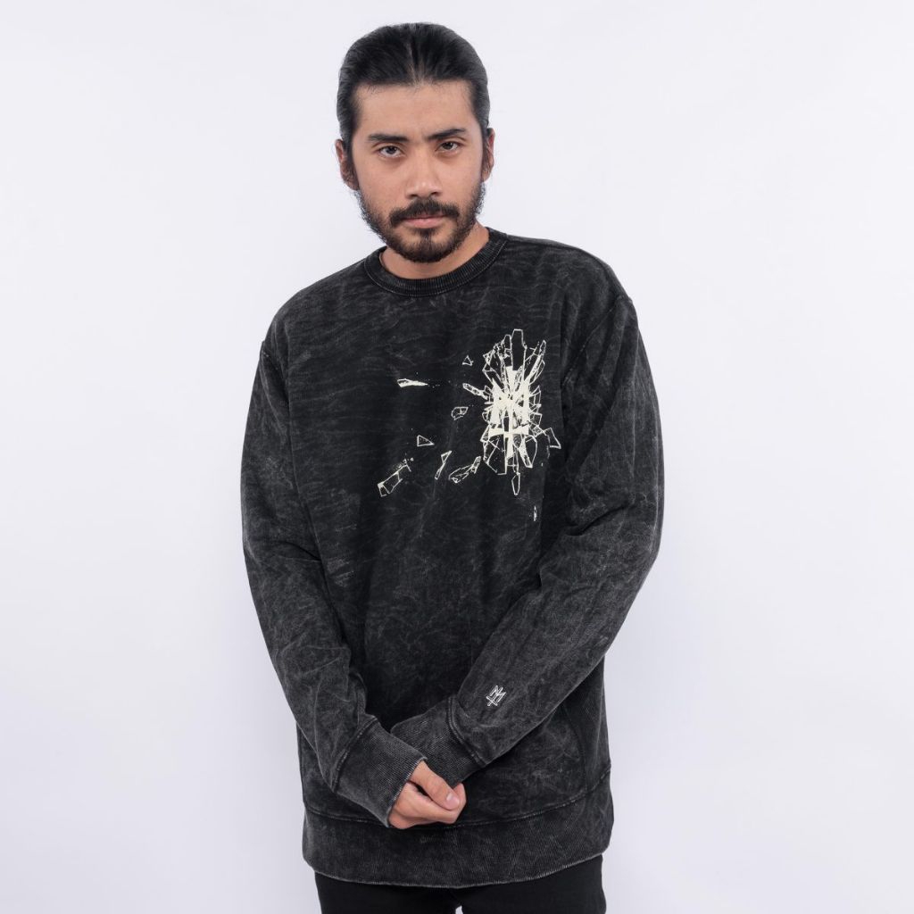 CREWNECK WASHED MATERNAL DISTATER - FRACION
