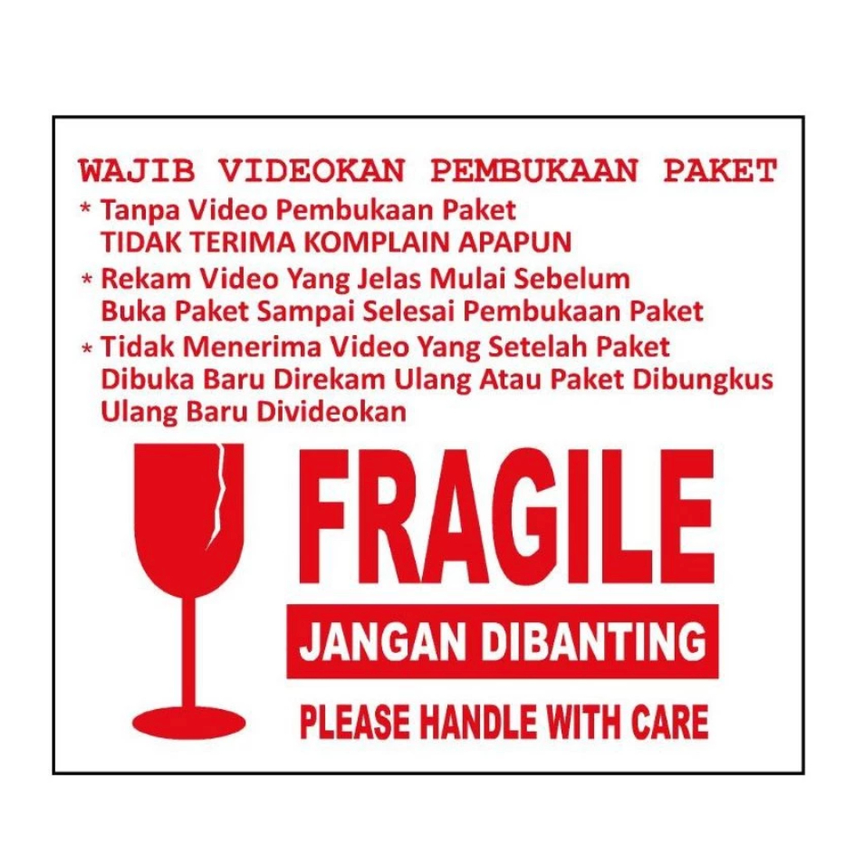 

STIKER VIDEO UNBOXING FRAGILE PECAH BELAH VIDEO2 PERHATIAN UNBOXING THIS SIDE UP WAJIB UNBOXING JMX