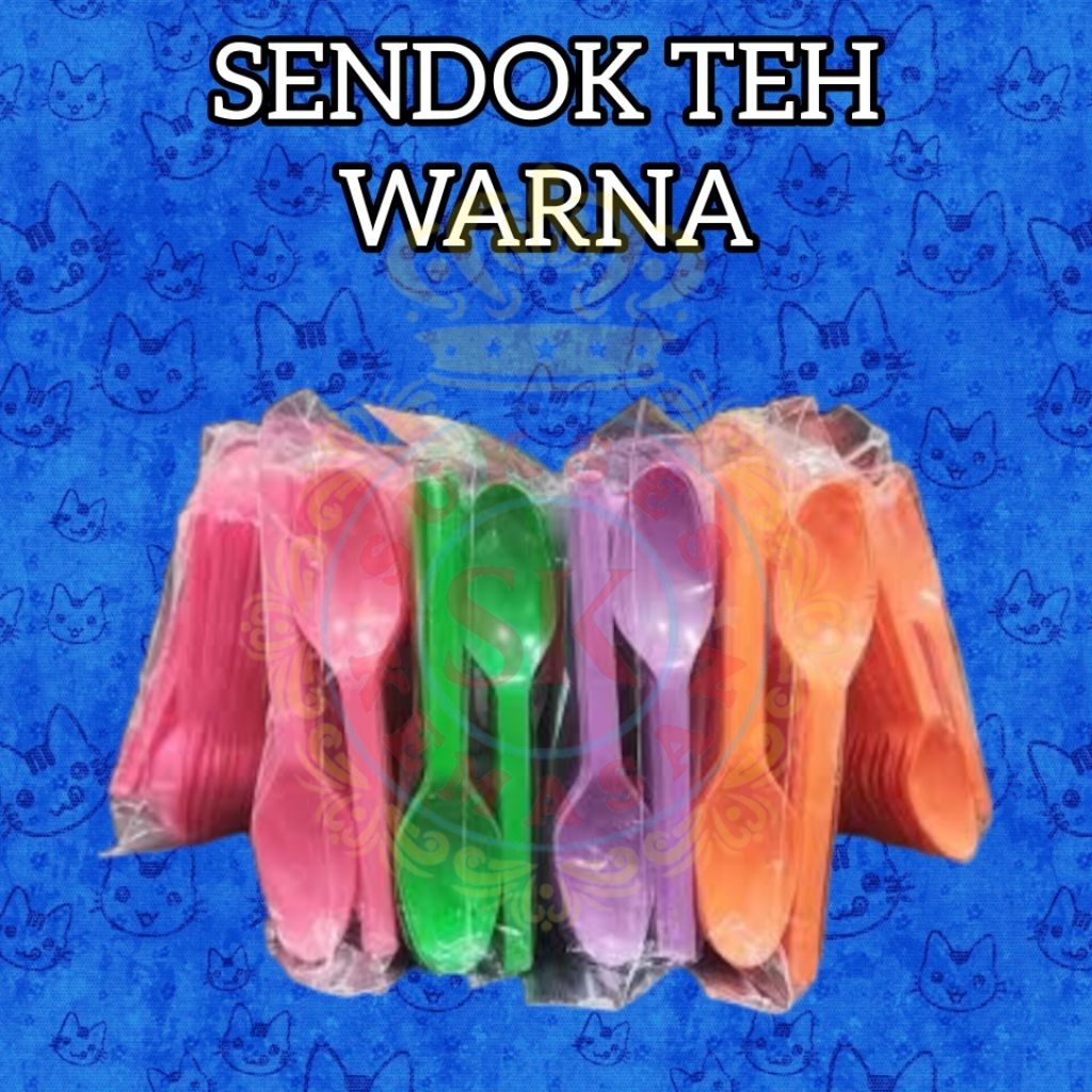 SENDOK TEH WARNA / SENDOK KECIL PLASTIK isi 100pcs