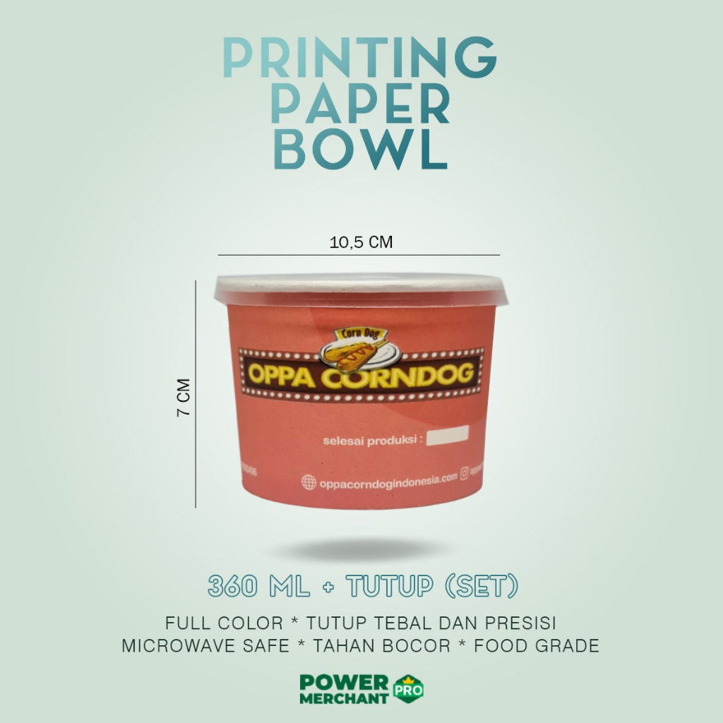 Wonder Cup || PAPER BOWL PREMIUM CUSTOM PRINTING UKURAN 360 ml / 500 ml / 600 ml / 650 ml / 720 ml /