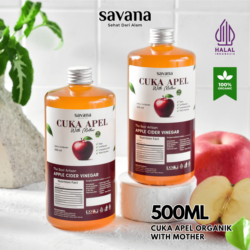 

Cuka Apel Organik With Mother Savana