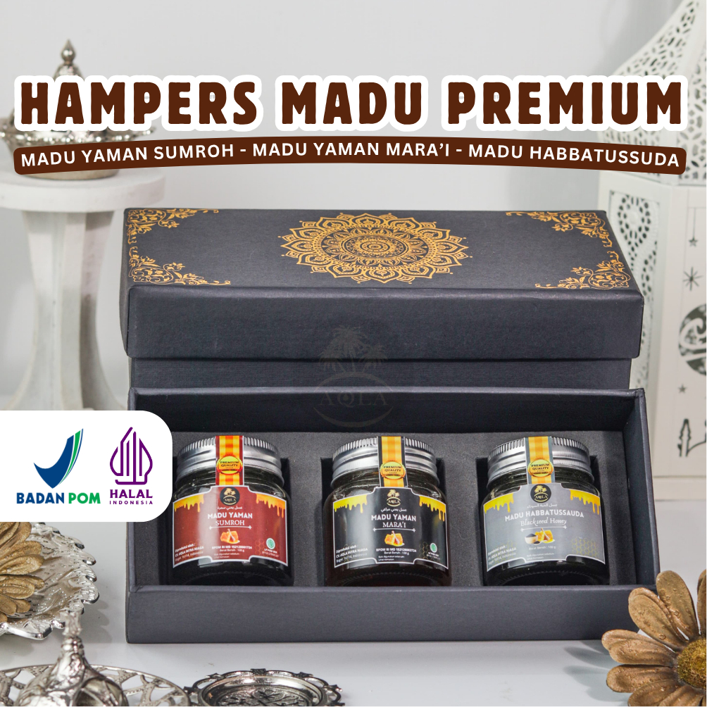 

Hampers Lebaran Madu Yaman dan Madu Mesir Parcel Madu Premium best Quality / Parcel Lebaran dan Idul Adha / Kado pernikahan / kado premium