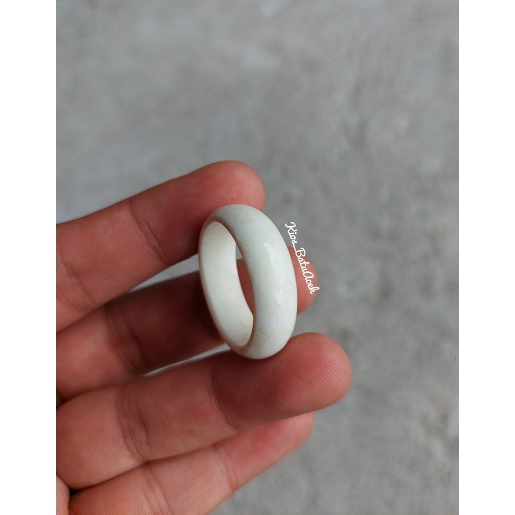 Cincin Batu Giok Salju Original Asli Aceh Bulat Timbul