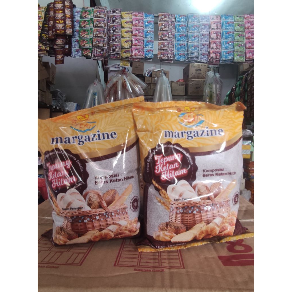 

Tepung ketan hitam kemasan 250gr merek feat margazin