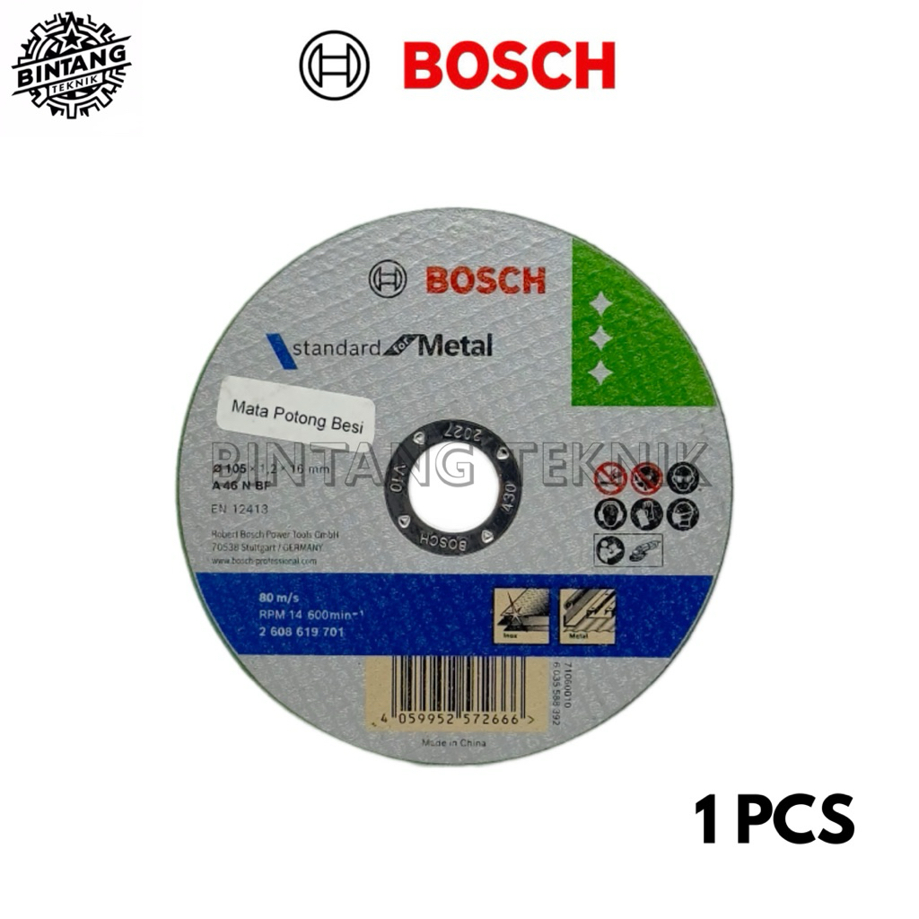 MATA GERINDA POTONG BESI 4 INCH [1 PCS] / BOSCH MATA GERINDA / CUTTING DISK BOSCH 4 INCH