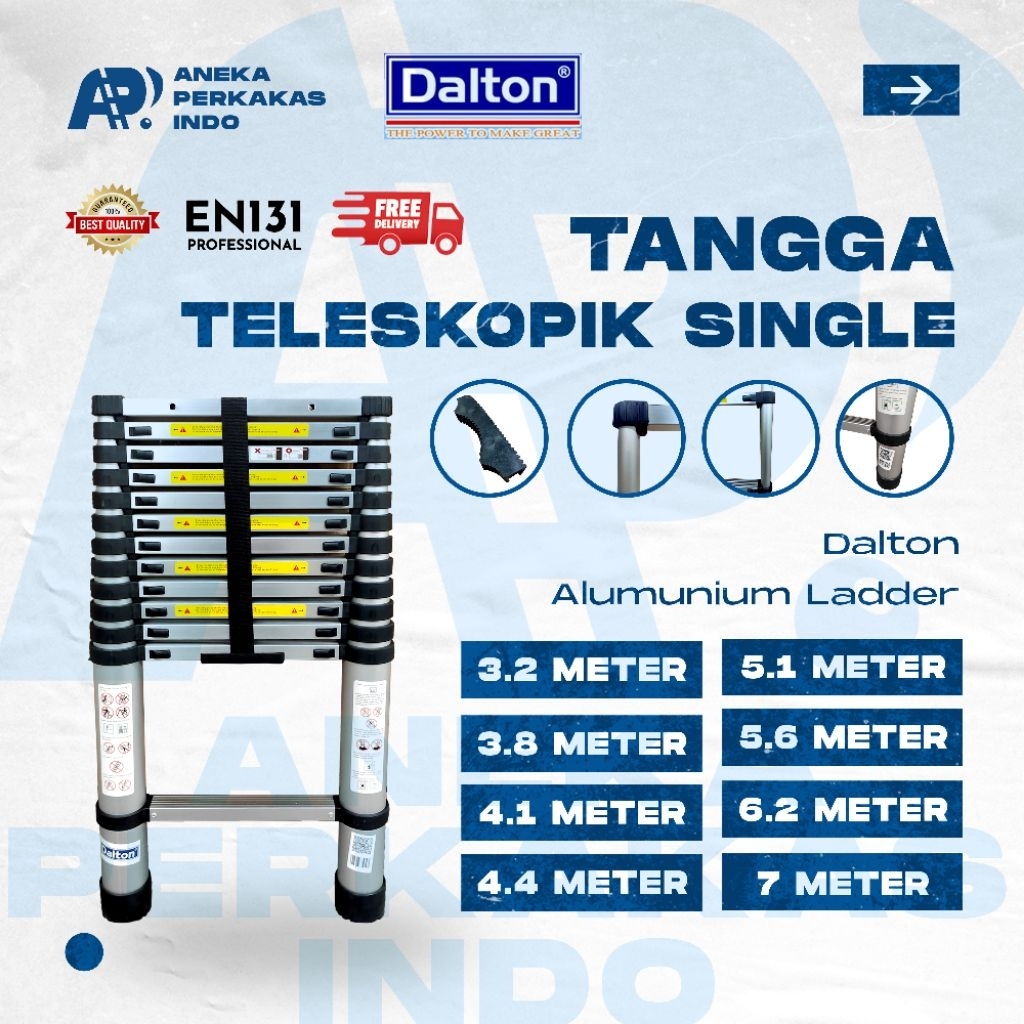 Tangga Teleskopik (Dalton) Premium | Alumunium Single Telescopic
