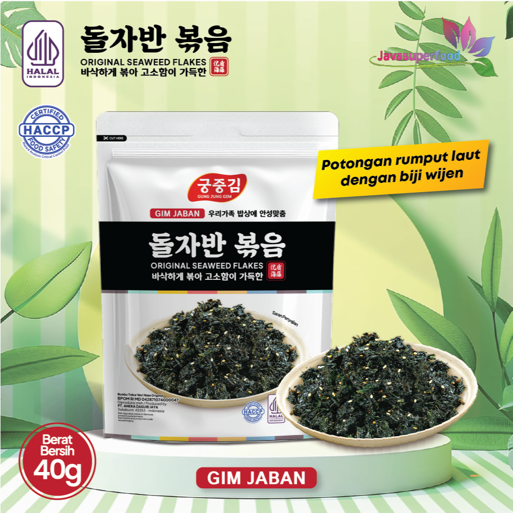 

HALAL GUNGJUNG GIM JABAN 40GR / NORI TABUR / RUMPUT LAUT PANGGANG / NORI SEAWEED FLAKES