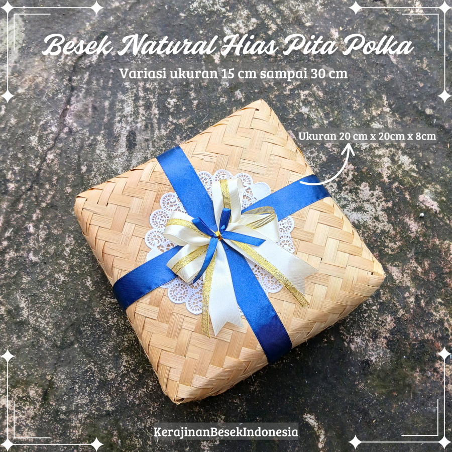 

SEPASANG BESEK 15cm-30cm NATURAL PITA kotak nasi box snack murah roti hampers anyaman