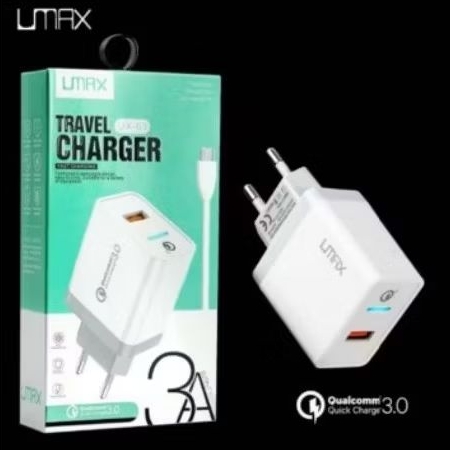 Charger Umax UX03 Fast charging QC 3.0 qualcomm kabel Micro usb / Type C 3A original