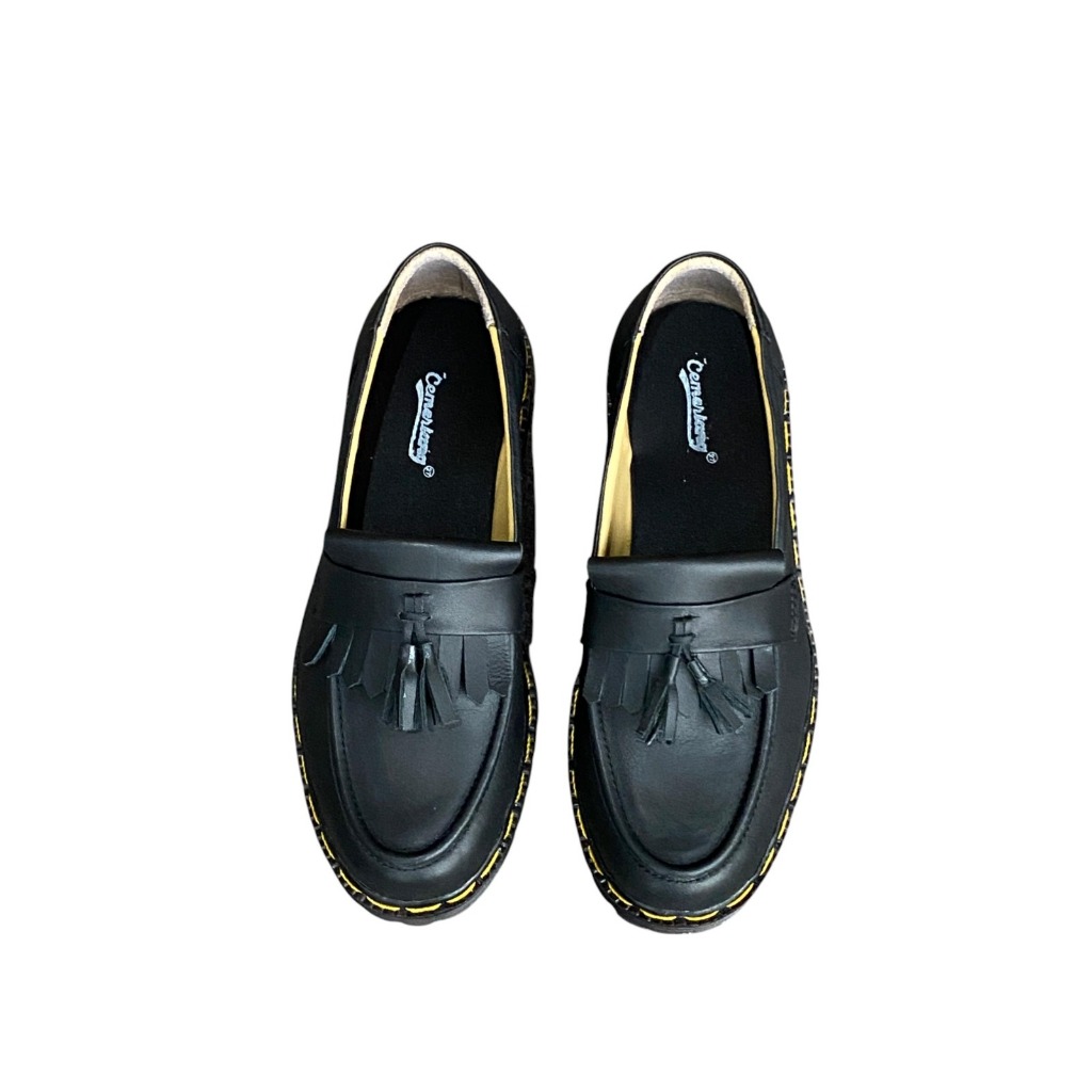 Sepatu Kulit Amos Formal Casual Pria Keren | Sepatu Loafers Top Kerja Terlaris