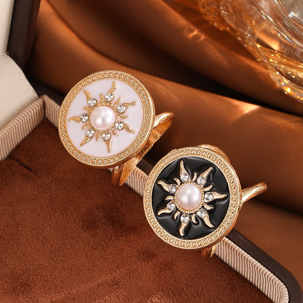 Ring Hijab Bulat Motif  BINTANG Ring Kolong Hijab Bros Cincin Bintang Mutiara dan Permata Gesper Sya