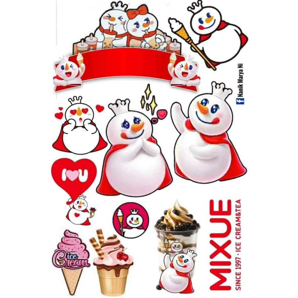 

TOPPER CAKE MIXUE / Ulang Tahun Tema Mixue