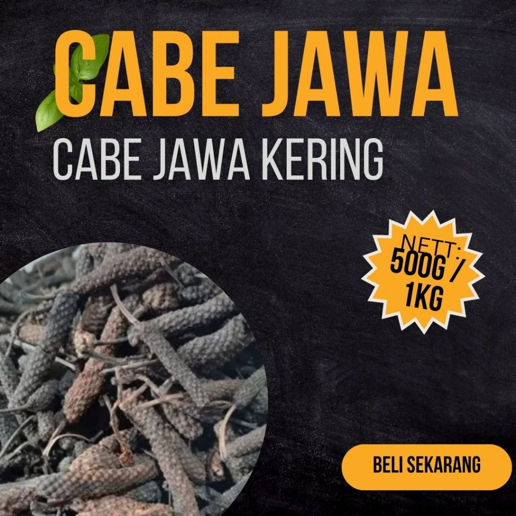

Cabe Jawa Kering 1kg / Cabe Puyang Kering 1kg / Cabe Jamu Kemasan 1kg dan 500g