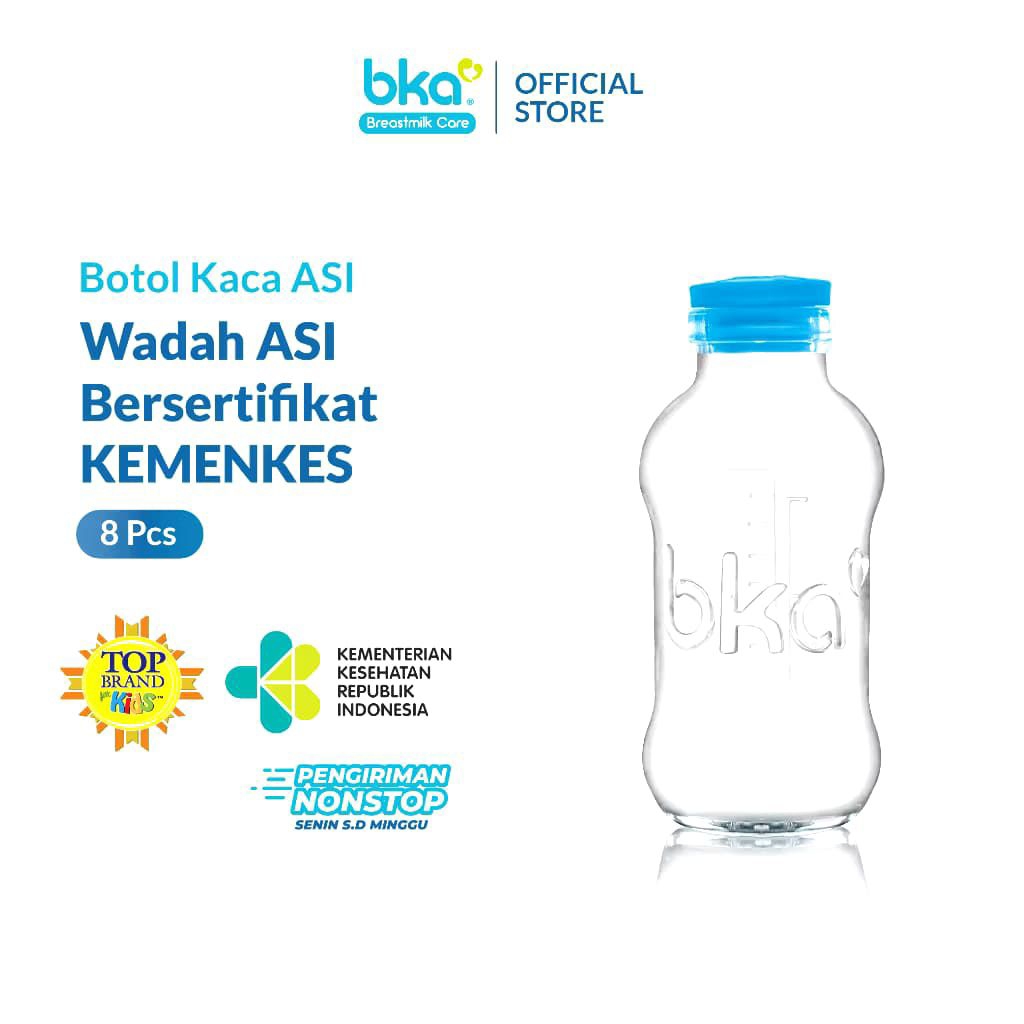 bka breastmilk glass bottle 8pcs 100ml