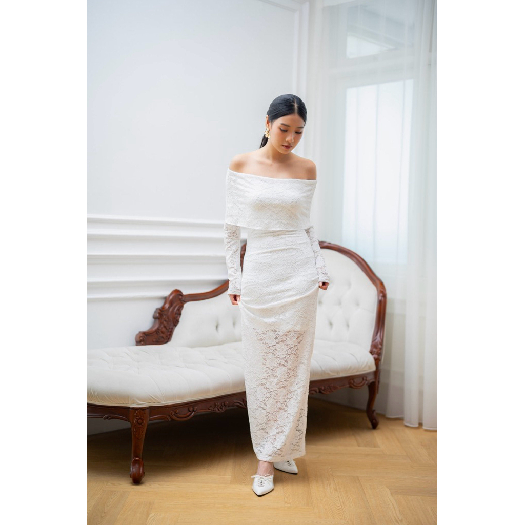 Amora Lace Dress | Dress Panjang Wanita Brukat | Dress Pesta Terusan Wanita | Long Maxi Lace Dress |