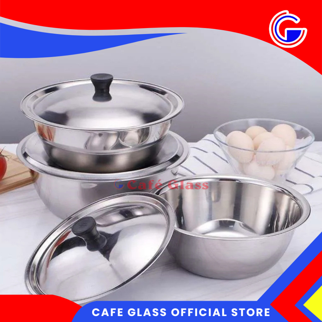 BASKOM TUTUP STAINLESS I BASKOM SERBAGUNA I BASKOM STAINLESS MURAH I MANGKOK STAINLESS