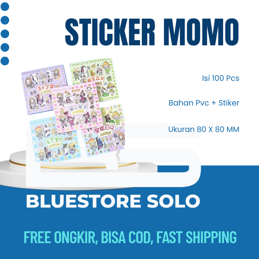 

Pretty Sticker Momo 1 pack Isi 100pcs Stiker Box Momo Motif Kartun Korea