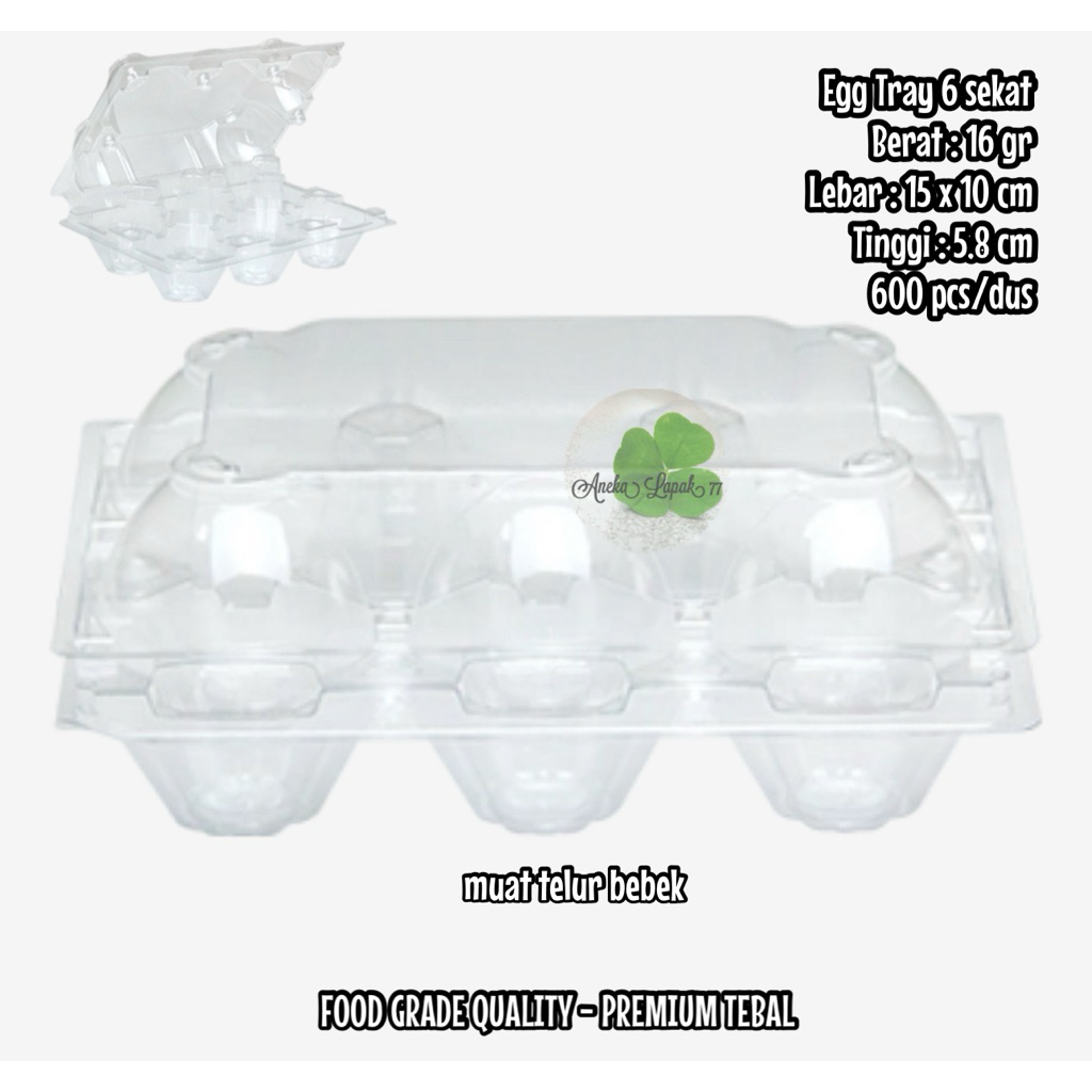 Egg Tray 6 sekat | tray telur 6 sekat | telur ayam | telur bebek