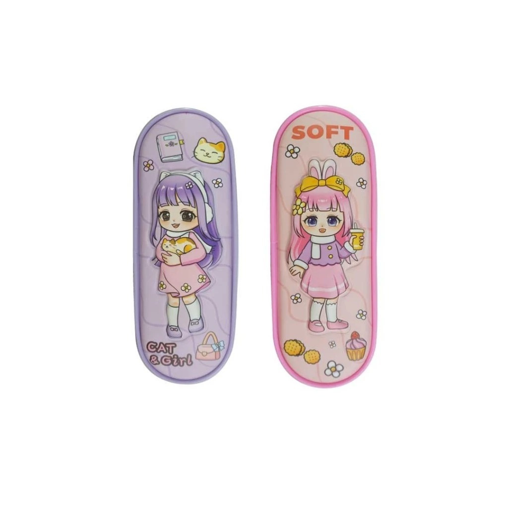 

XIAOLINGJING - TEMPAT PENSIL / KOTAK PENSIL KULIT / PENCIL CASE KULIT BD-995-C CAT& GIRL/SOFT GAMBAR TIMBUL SLETING