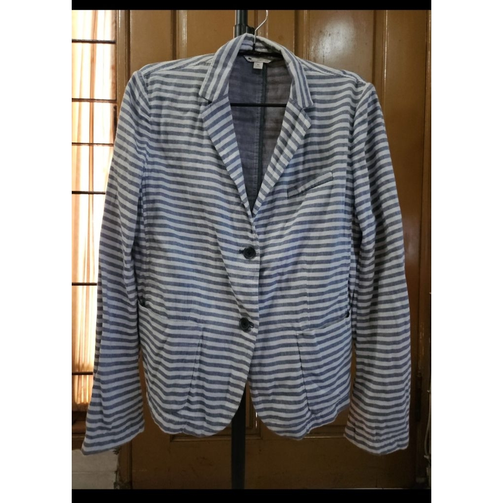 Blazer wanita motif stripes garis-garis