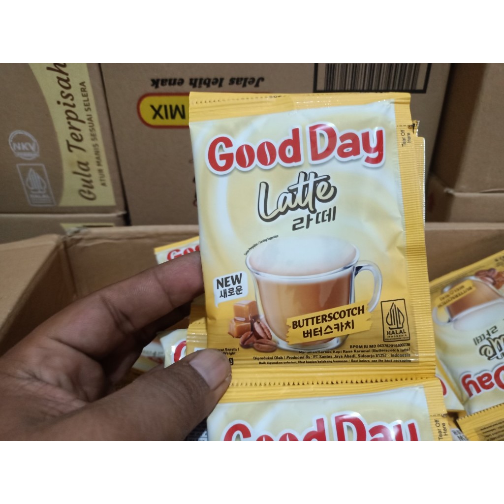 

GROSIR Good Day Latte Butterscotch Kopi Good Day Korea isi 1 Renceng Isi 10 Sachet