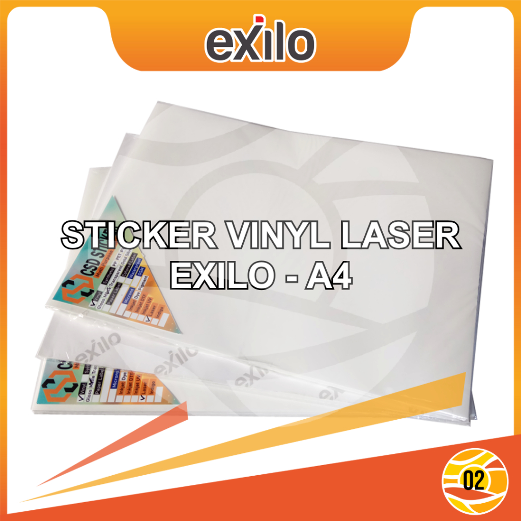 

Exilo Sticker Vinyl Digital Laser Toner A4 Stiker White Gloss/Matte Matt/Transparan Clear - Pack