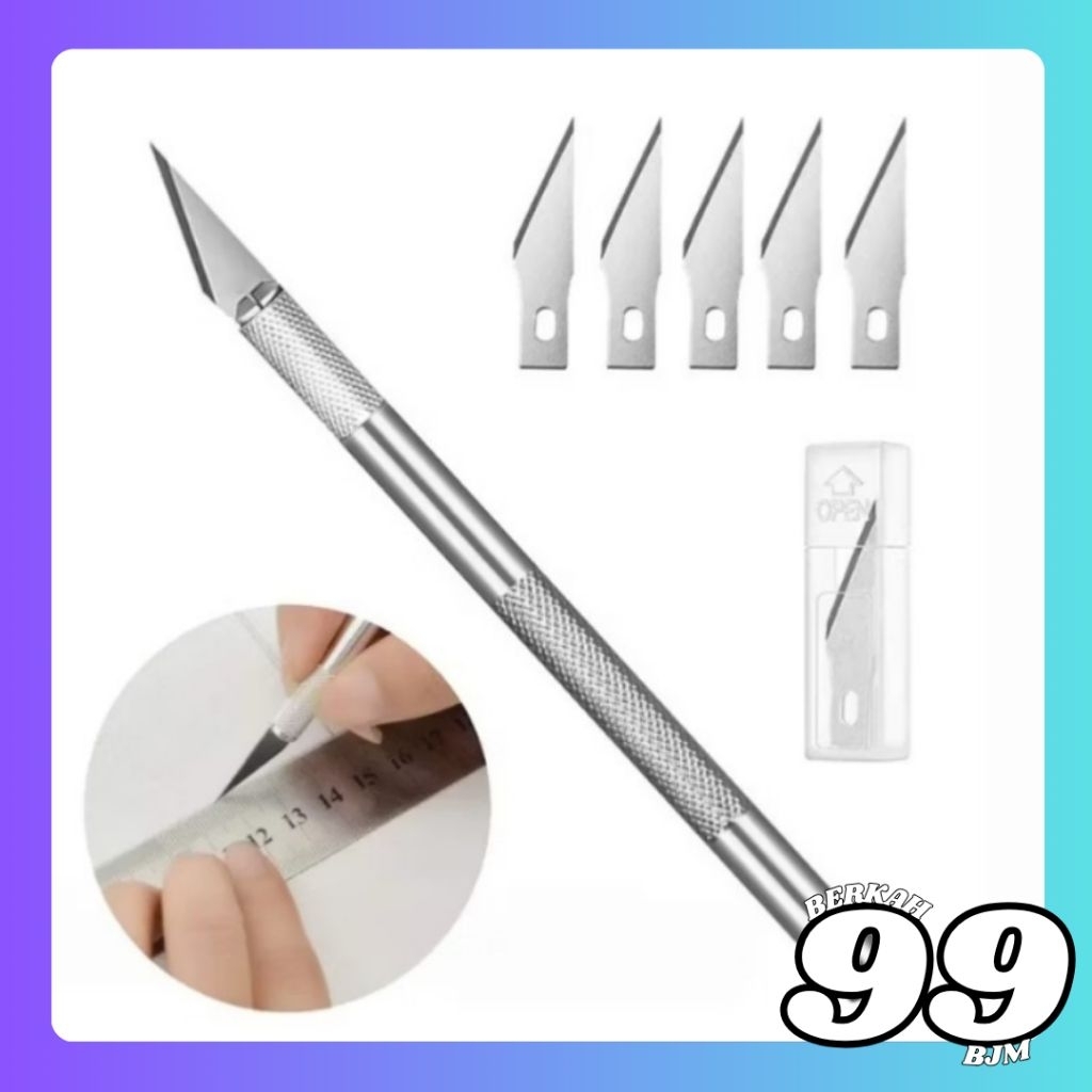 

Pisau Ukir Free Refill 4 mata cutter / Hobby Crafting Knife