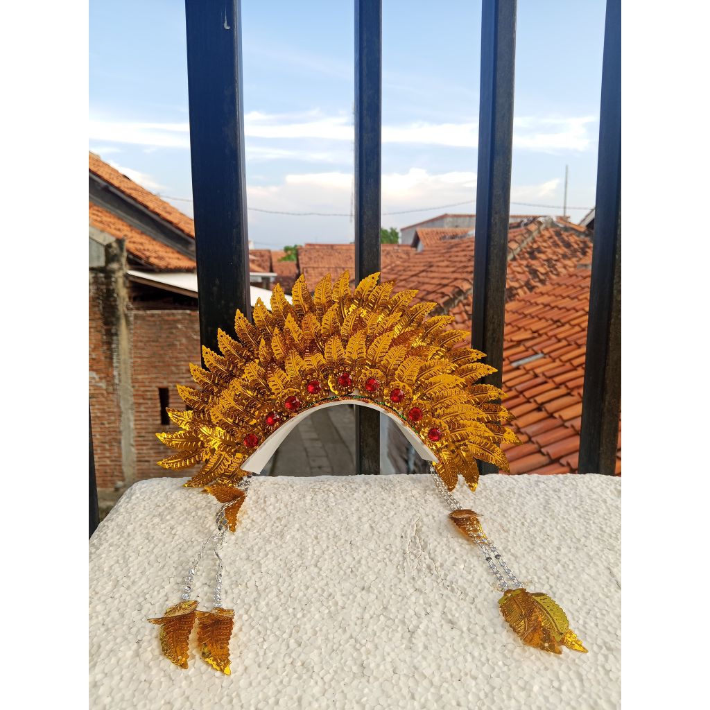 Mahkota sunting bali simple untuk karnaval atau tarian