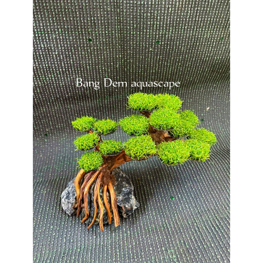 Bonsai miring sintetis hiasan aquarium