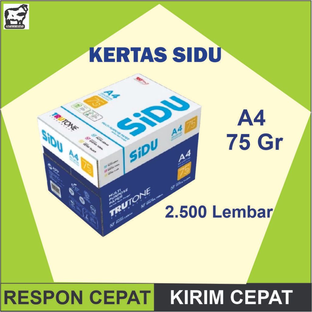 

Kertas Hvs A4 75 Gsm - Sidu (1Box) 2.500 Lembar / Kertas Fotocopy / Kertas Print / Original
