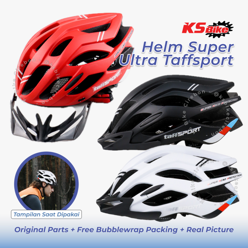 Helm Sepeda Taffsport Pria Wanita Unisex Ultralight Breathable Sporty Anti Panas Super Nyaman Bicycl