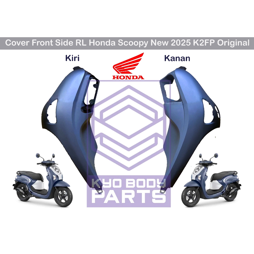 Cover Body Samping Depan Scoopy 2025 Cover Sayap Scoopy New 2025 Kanan Kiri Biru Doff Original
