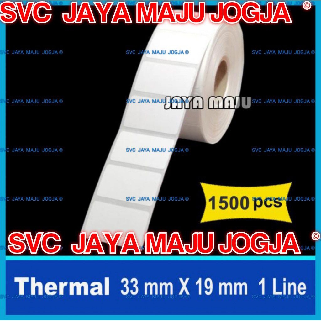 

THERMAL LABEL BARCODE 33 X 19 MM KERTAS STIKER LABEL DIRECT THERMAL 33X19MM ISI 1500 PCS JAYA MAJU JOGJA || LABEL BARCODE TANPA RIBBON || 33X19 THERMAL TOP COAT - 1 LINE - FACE OUT - ISI 1.500 PCS || 33X19 TOKO BUKU ATK ALAT TULIS