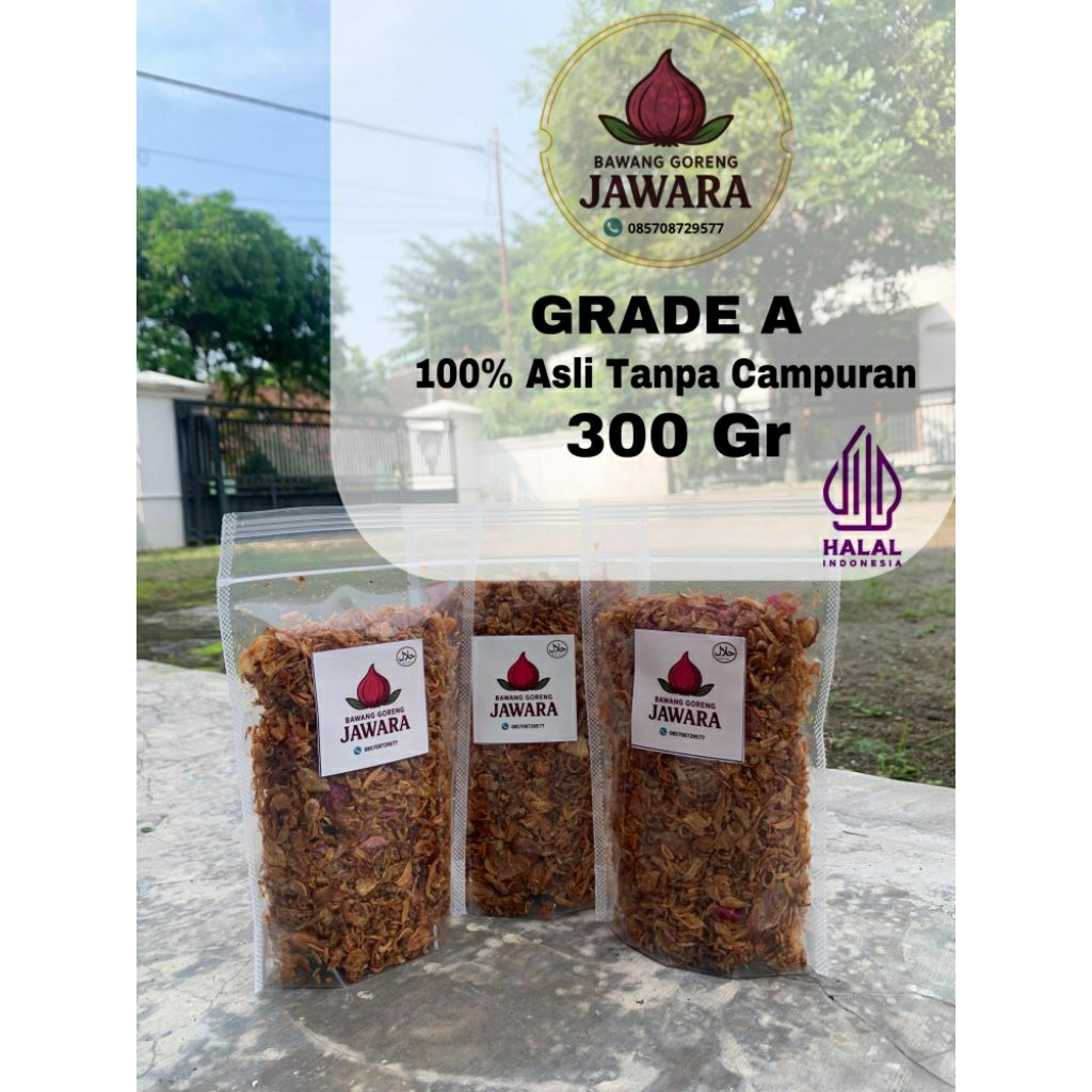 

Bawang Goreng Grade A 300gr kemasan 100gr Gurih Renyah