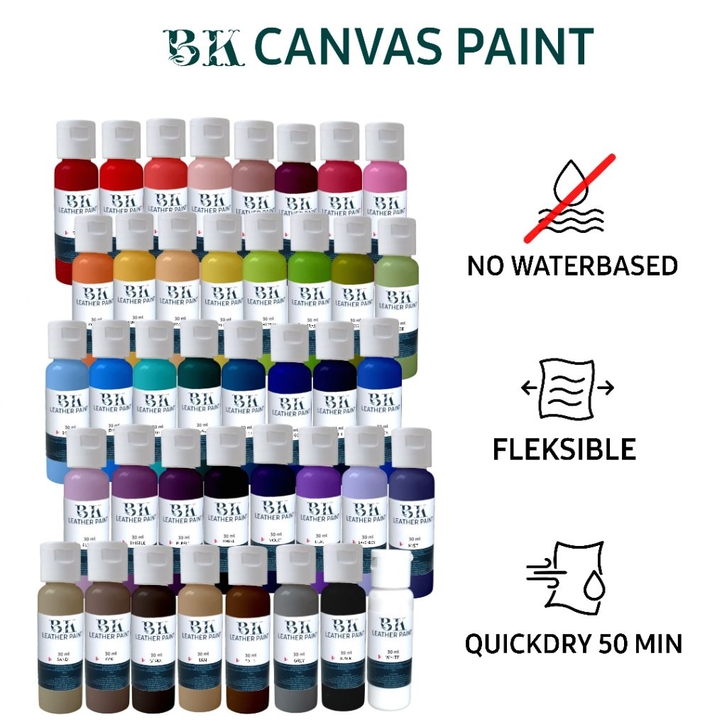 BK Canvas Paint- NoWaterbased Cat sepatu / Cat Sepatu canvas /  Cat sepatu suede / repaintsepatu / c