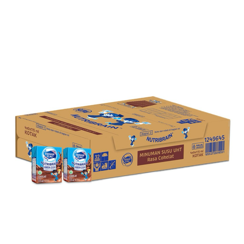 

Frisian Flag Nutribrain Omega 3 & 6 Susu Cair Cokelat 36 x 115 ml - Karton