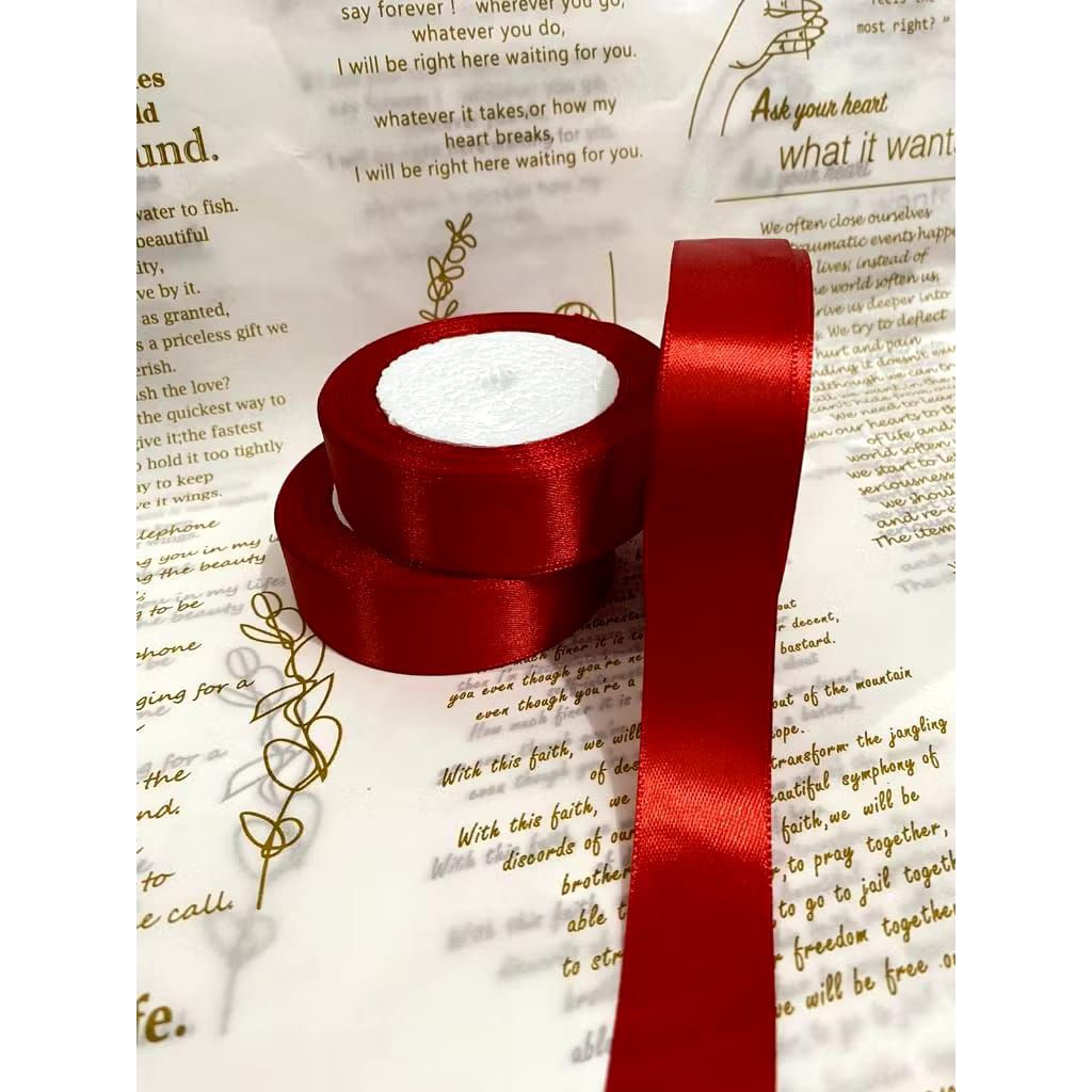 

( 3 METER ) PITA SATIN UKURAN 2,5CM (1 INCH ) Pita satin riboon hiasan Pita kado