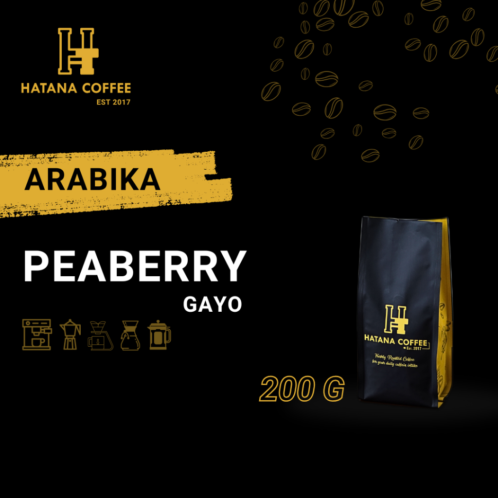 

Kopi Arabika Peaberry Gayo 200 Gram | Hatana Coffee